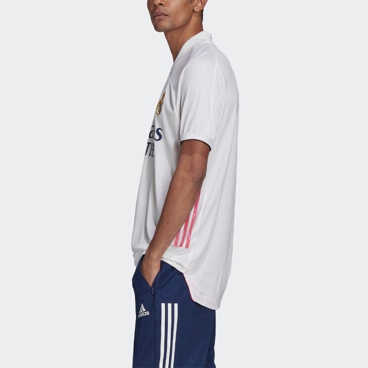 adidas real Madrid 20-21 Season Player Edition Home Alphabet Logo Stripe Sports Soccer/Football Short Sleeve Jersey FM4736