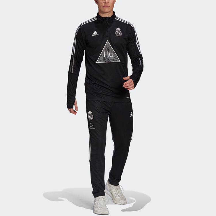 adidas x Crossover Real Hu Tr Pnt Real Madrid Soccer/Football Colorblock Sports Long Pants Black GK7845