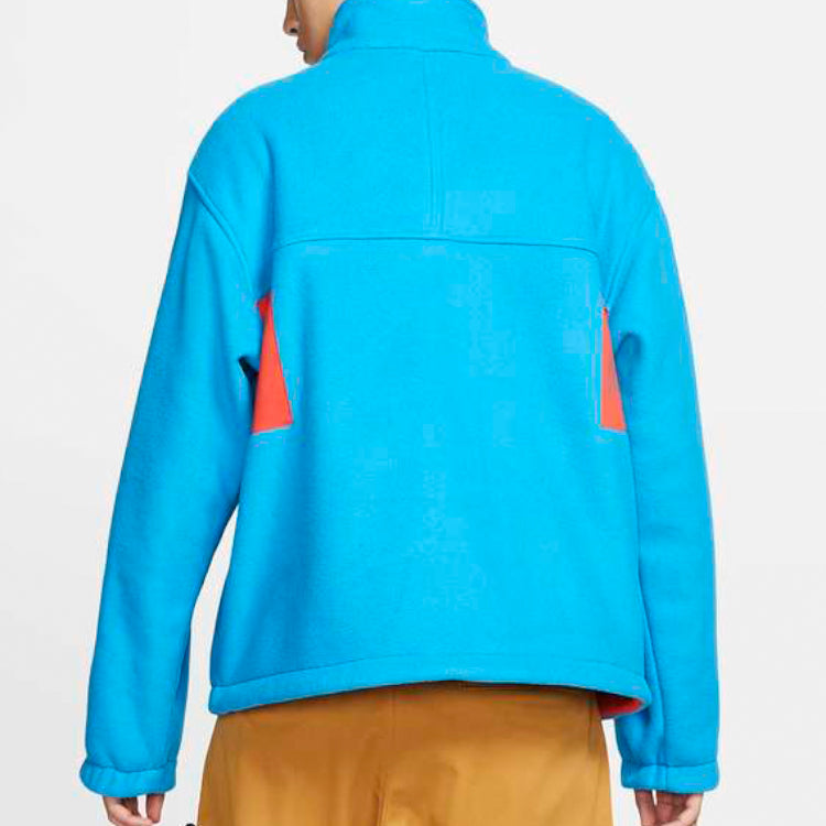 Nike Casual Cozy Contrasting Colors Fleece Jacket Blue BQ3446-411