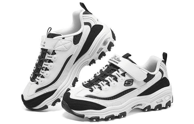 (GS) Skechers Dlites Chunky Shoes 'White Black' 319001L-WBK