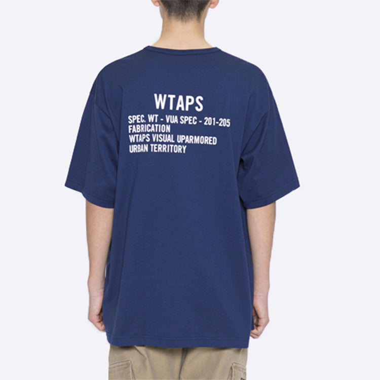 WTAPS Academy SS / Tee. Copo Letters Short-Sleeve Unisex Blue 201ATDT-CSM22