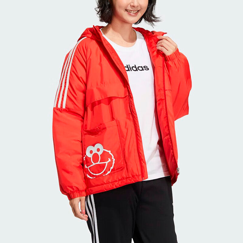 (WMNS) adidas x Sesame Street Padded Jacket Asia Sizing 'Red' HM7479