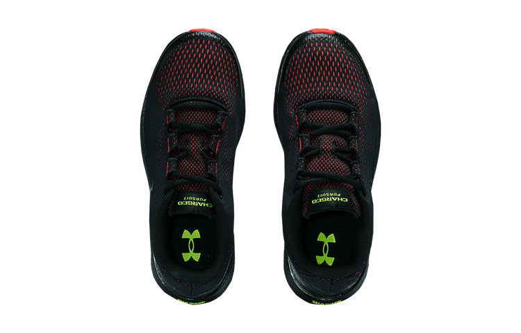 (GS) Under Armour Charged Pursuit 2 Venom Sports Shoes Black 3023684-001