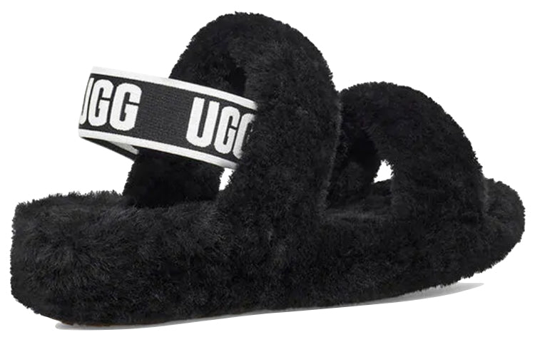 (WMNS) UGG Oh Yeah Thick Sole Sandals Black 1107953-BLK