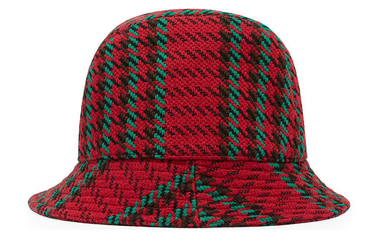 Gucci Houndstooth Wool Fedora With Interlocking G 'Red' 640876-4HABN-8200