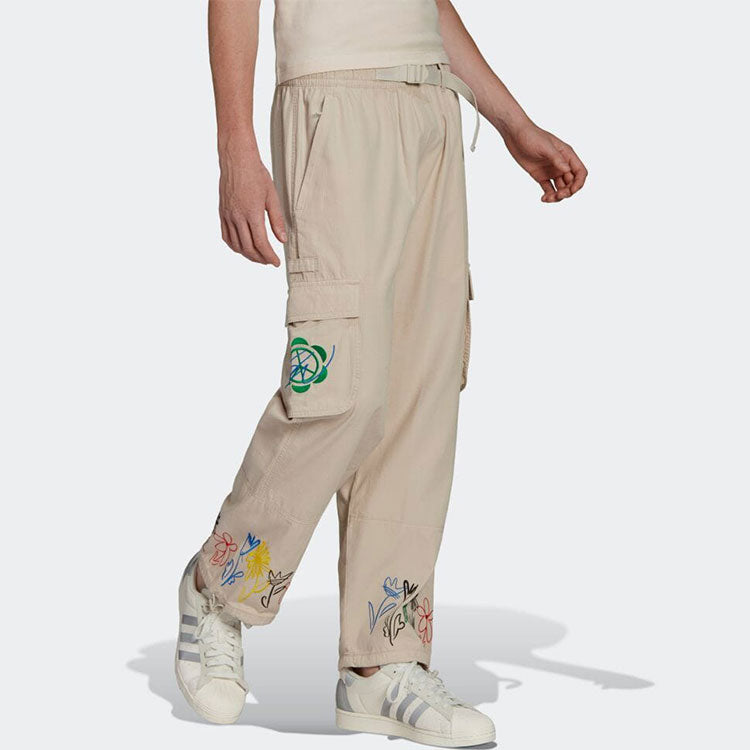 adidas x Sean Wotherspoon Flowers Embroidered Cargo Pants 'Light Brown Beige' HI3305
