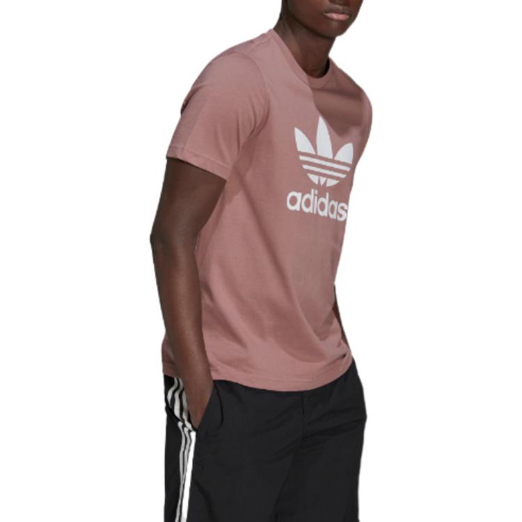 Men's adidas originals T-SHIRT Logo Sports Breathable Short Sleeve T Wine Red T-Shirt HN5446