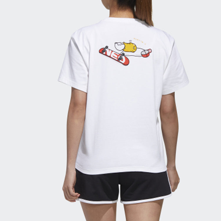 (WMNS) adidas neo GDTM BF TEE Yellow Crossover Sports Short Sleeve White GL7231
