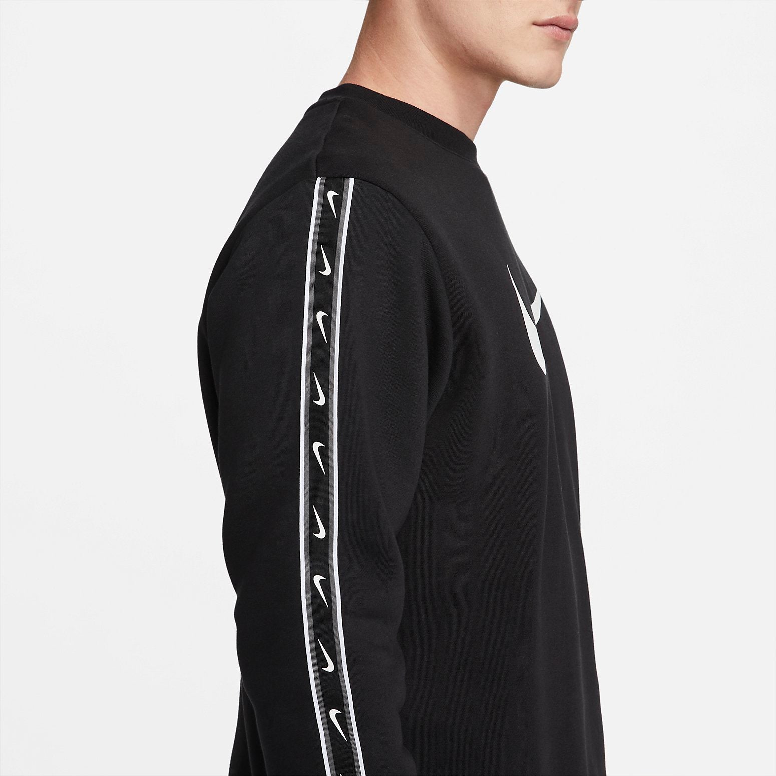 Nike Sportswear Repeat Fleece Sweatshirt 'Black White' DX2029-011