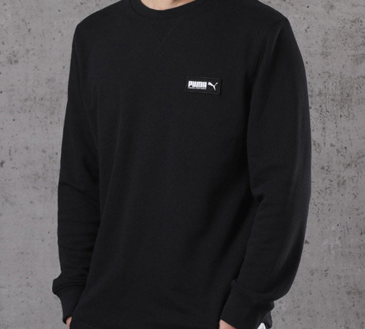 PUMA Logo Round Neck Pullover Black 582676-01