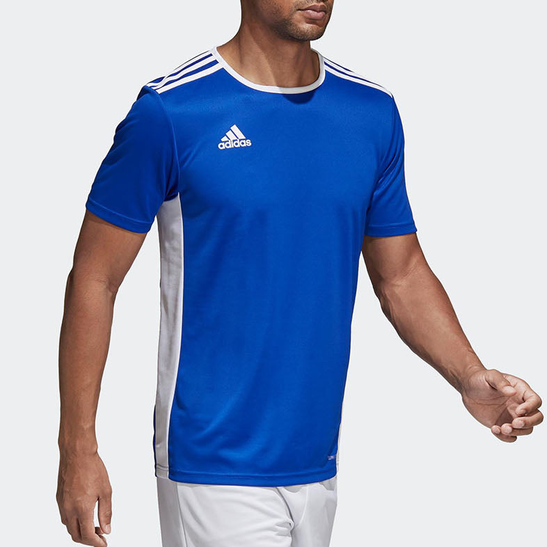 adidas Entrada 18 Stripe Colorblock Short Sleeve Blue CF1037