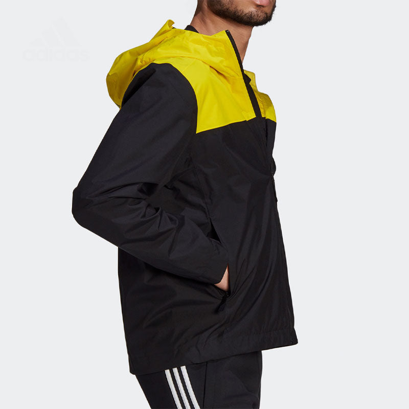 adidas Basic 3-Bandes Rain Ready Jacket 'Yellow Black' GM2165