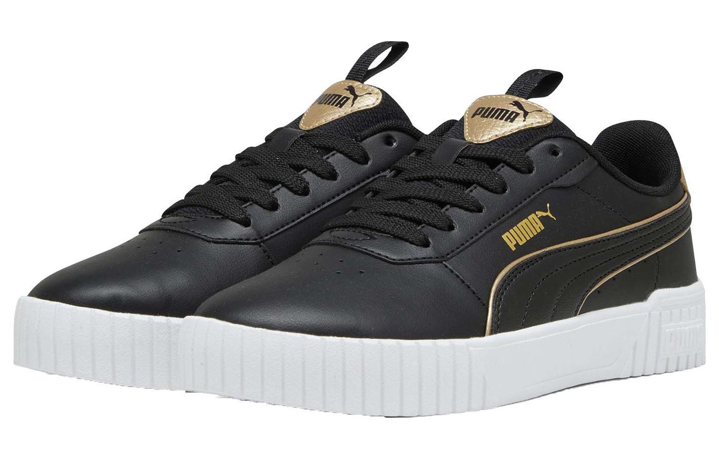 (WMNS) PUMA Carina 2.0 Pop Up Metallics Sneakers 'Black Gold' 393214-01