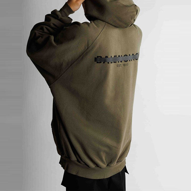 Balenciaga Strike 1917 Oversized Hoodie 'Khaki' 697879TMVH22930