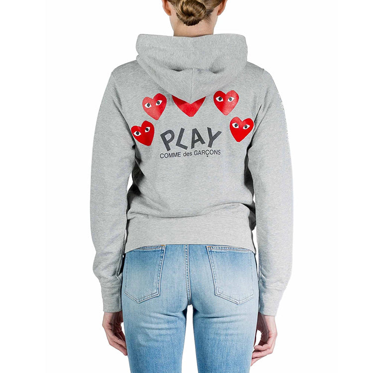 (WMNS) COMME des GARCONS PLAY Five Heats Logo Zip Hooded Jacket 'Grey' AZ-T249-051-1