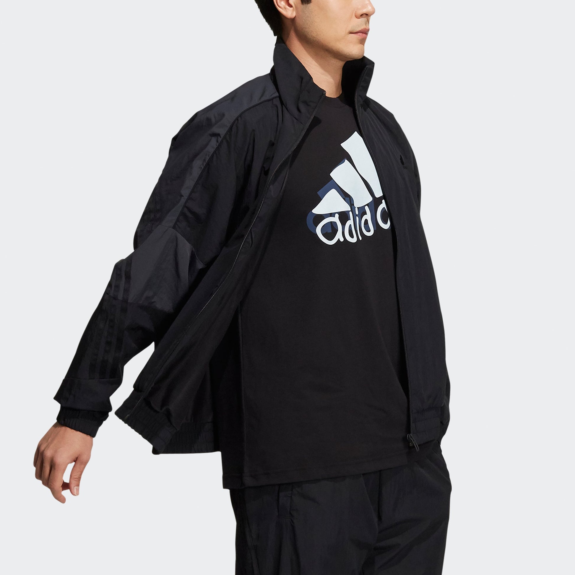 adidas M Si Wov Jkt Logo Alphabet Stand Collar Jacket Black GT6358