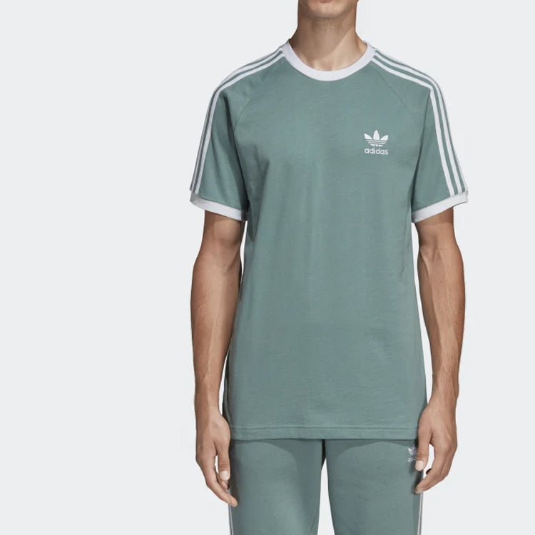 adidas originals Sports Round Neck Short Sleeve 76 Retro Mint Green DV1566