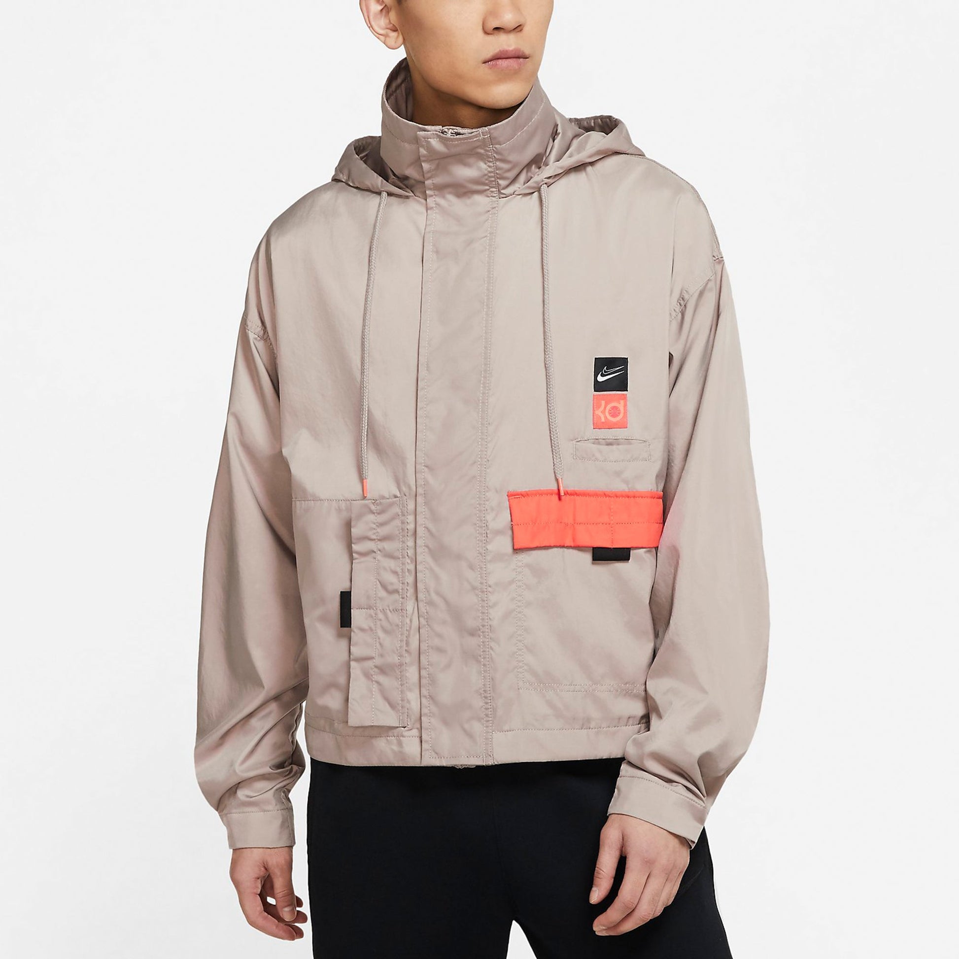 Nike KD Swoosh Embroidered Pattern Woven Basketball Jacket Khaki CV2404-245