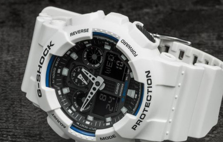 CASIO G-Shock Analog-Digital 'White' GA-100B-7A