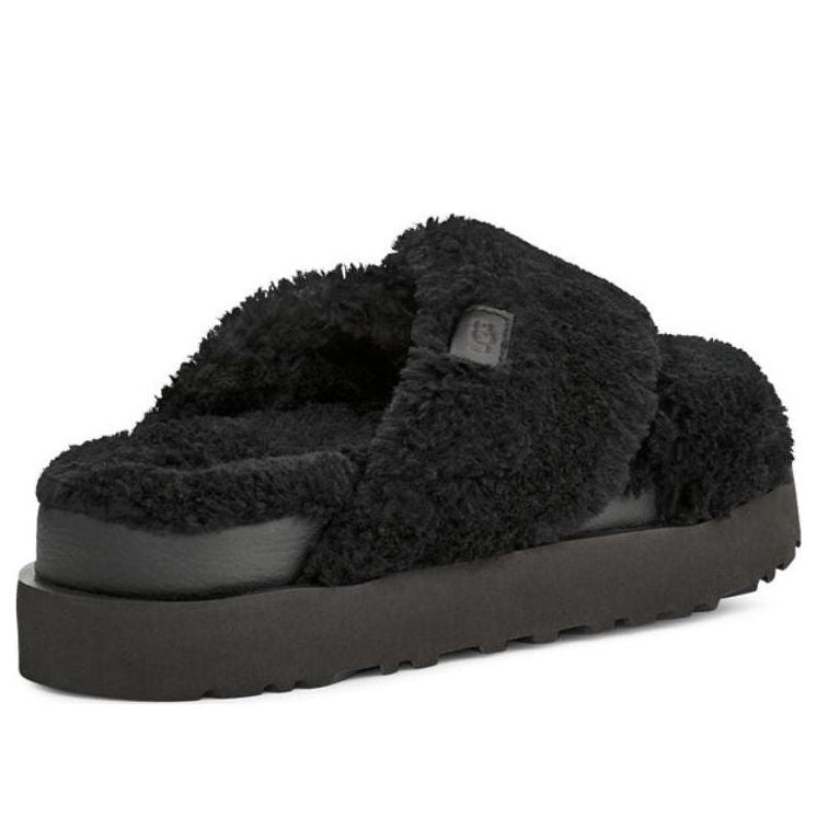 (WMNS) UGG Fuzz Sugar Cross Slide 'Black' 1135131-BLK