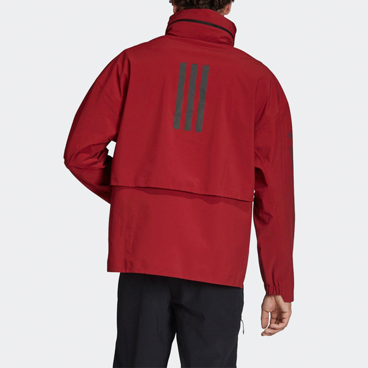 adidas Myshelter Jkt Outdoor waterproof Reflective Hooded Jacket Red FP8455