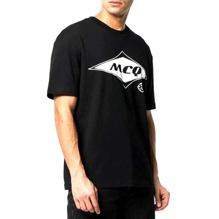 McQ Alexander McQueen Logo Printing Casual Short Sleeve Unisex Black 291571-RMT83-1000