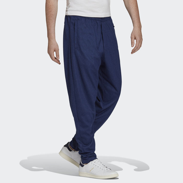 Men's adidas originals FW21 Lacing Elastic Waistband Solid Color Sports Pants/Trousers/Joggers Navy Blue H32576