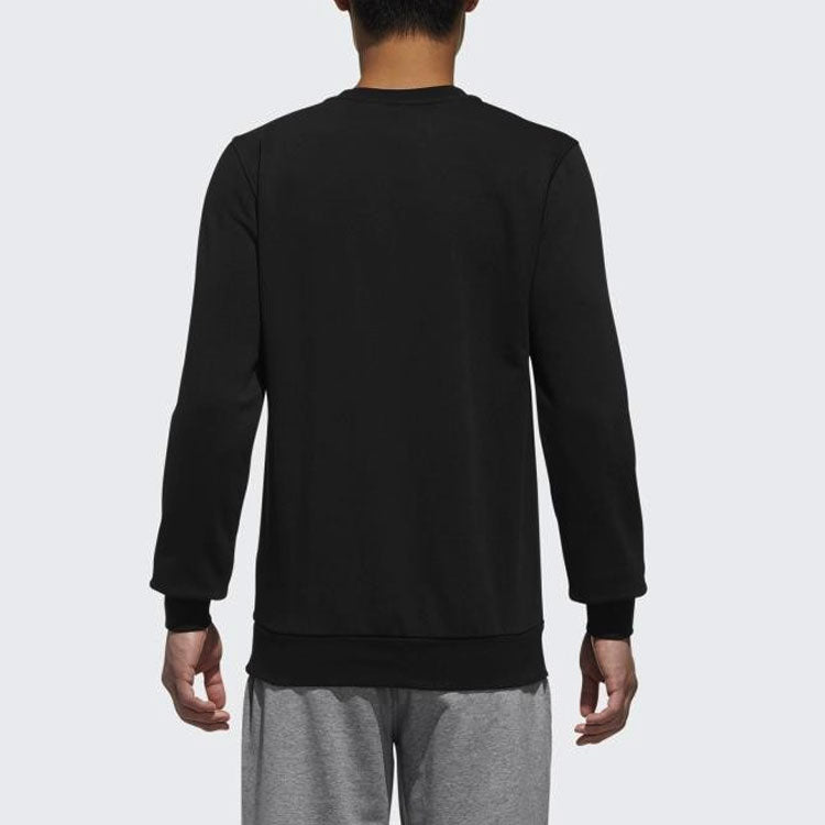 adidas neo M Fav Swt 1 Sports Running Printing Stripe Round Neck Pullover Black DM2186