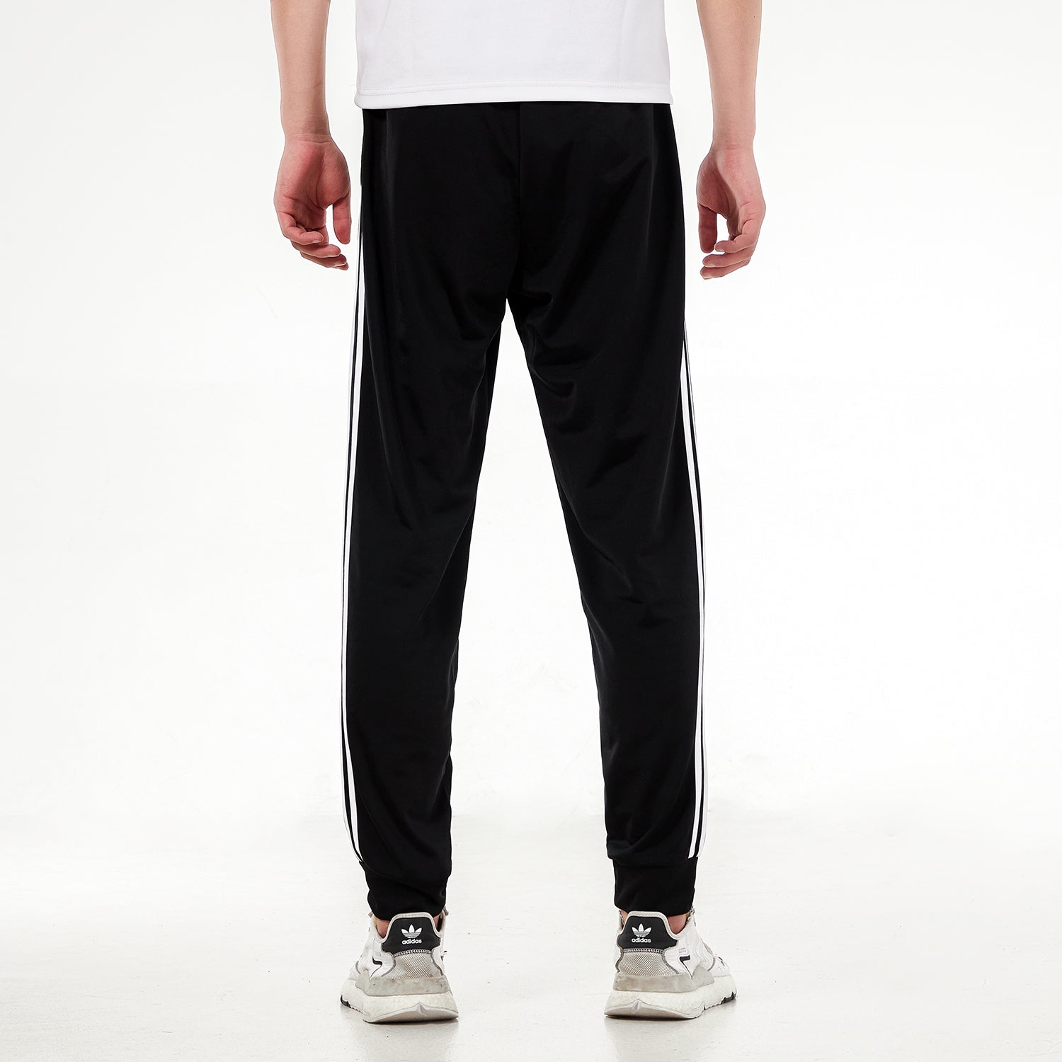 Men's adidas 3s Jog Tp Tri Stripe Splicing Bundle Feet Sports Pants/Trousers/Joggers Autumn Black H46105