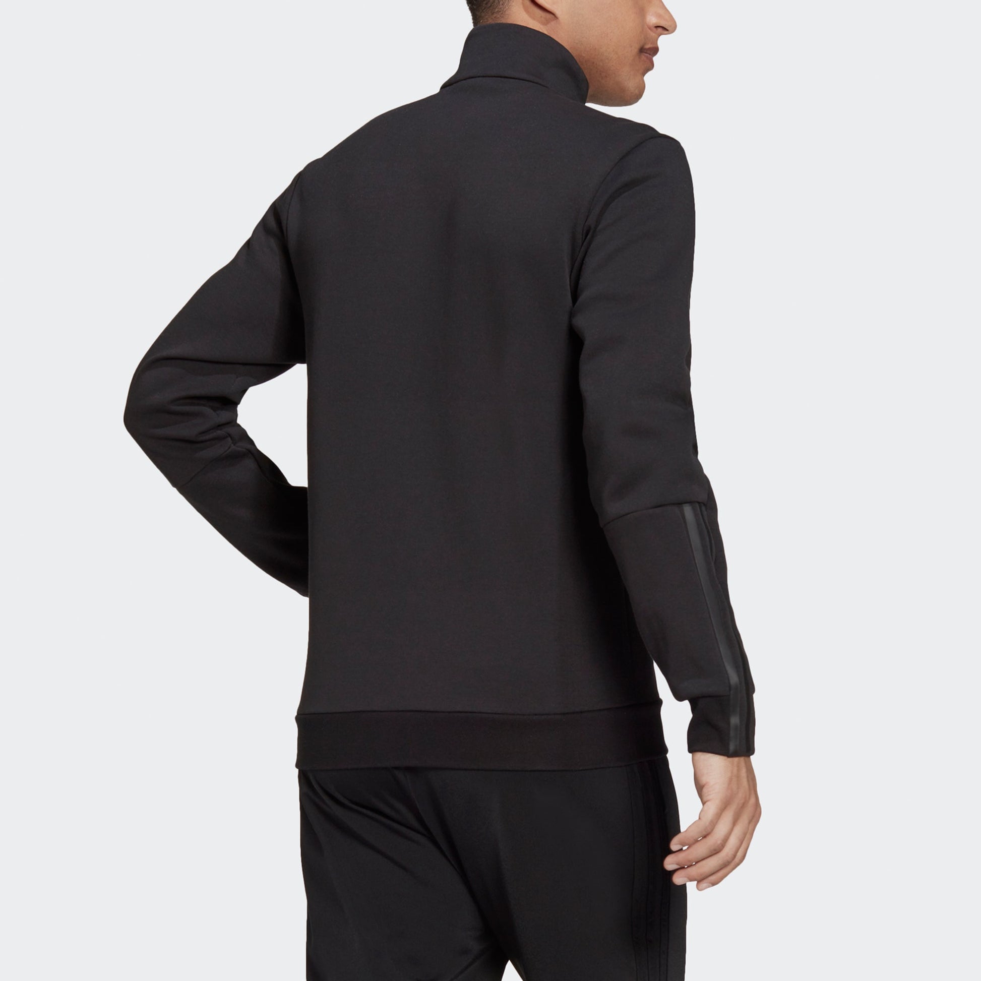 adidas M DK TJ Solid Color Logo Athleisure Casual Sports Jacket Black H12217