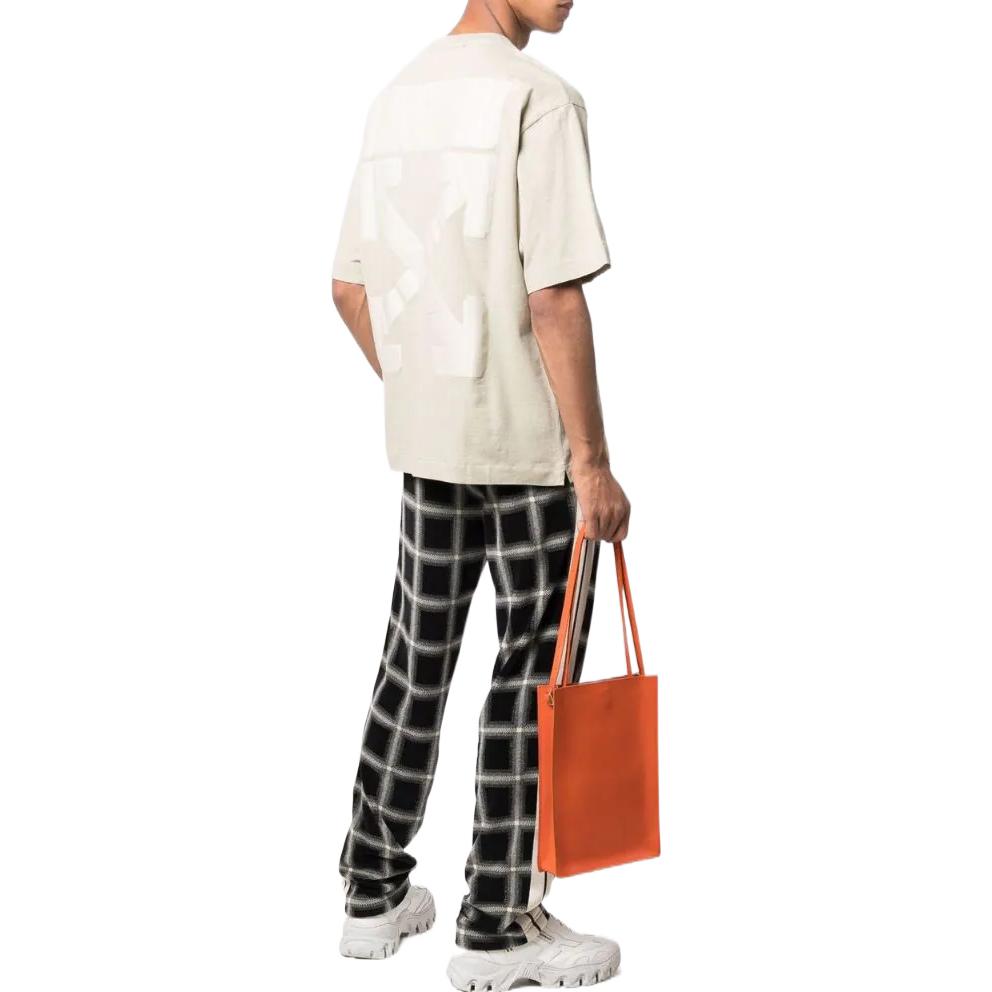 Men's Off-White SS22 Solid Color Rubber Arrow Short Sleeve Creamy White T-Shirt OMAA120F21JER00617171717