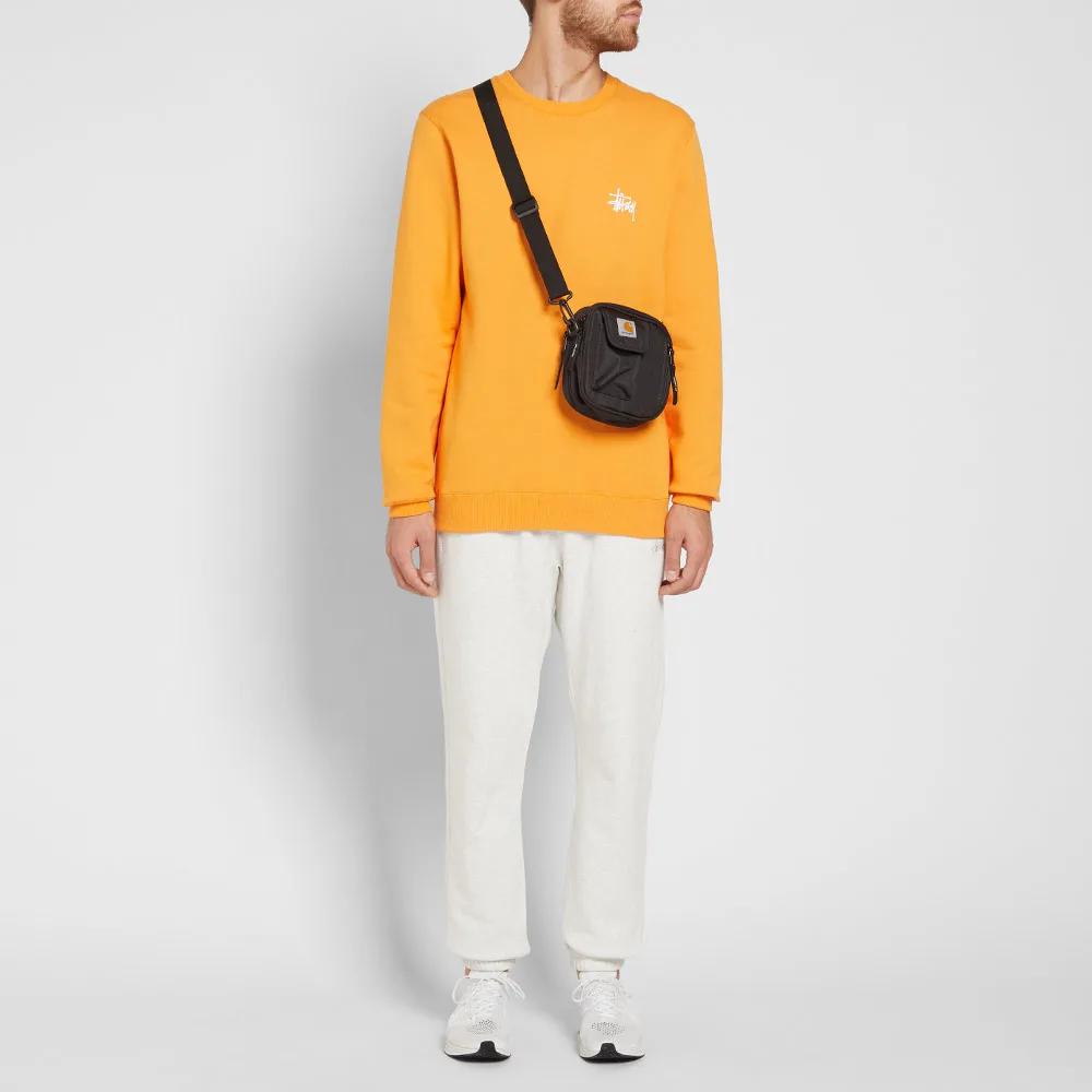 Stussy Unisex Basic Crew Logo Round-Neck Sweatshirt Orange/Yellow 1914105