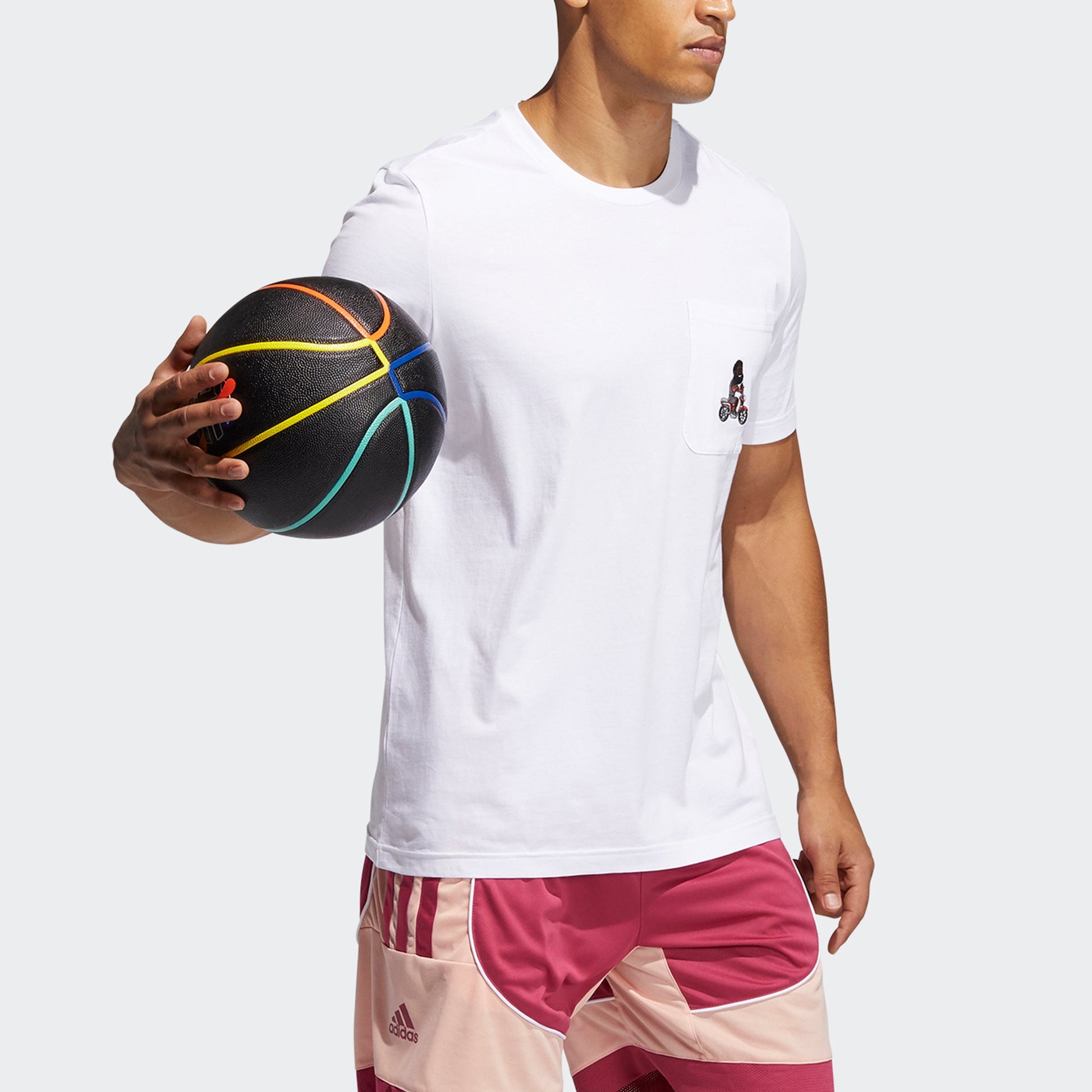 adidas Casual Sports Basketball Round Neck Short Sleeve White GP3427