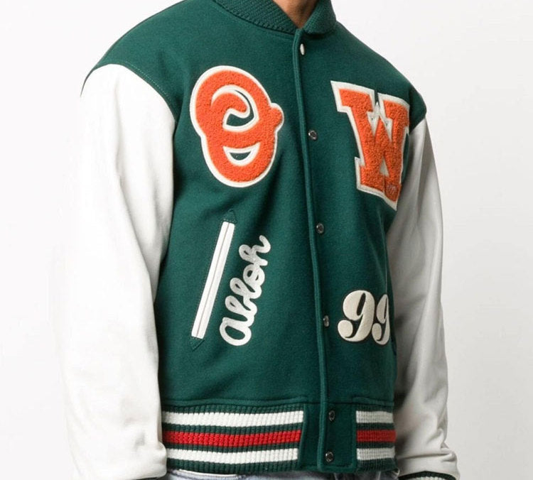 Off-White Fw20 Logo Patches Varsity Jacket OMJA041E20LEA0015720
