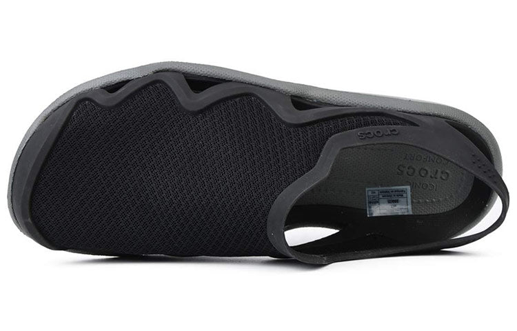 Crocs Swiftwater Wave Sandal Flats 'Black Grey' 205701-0DD
