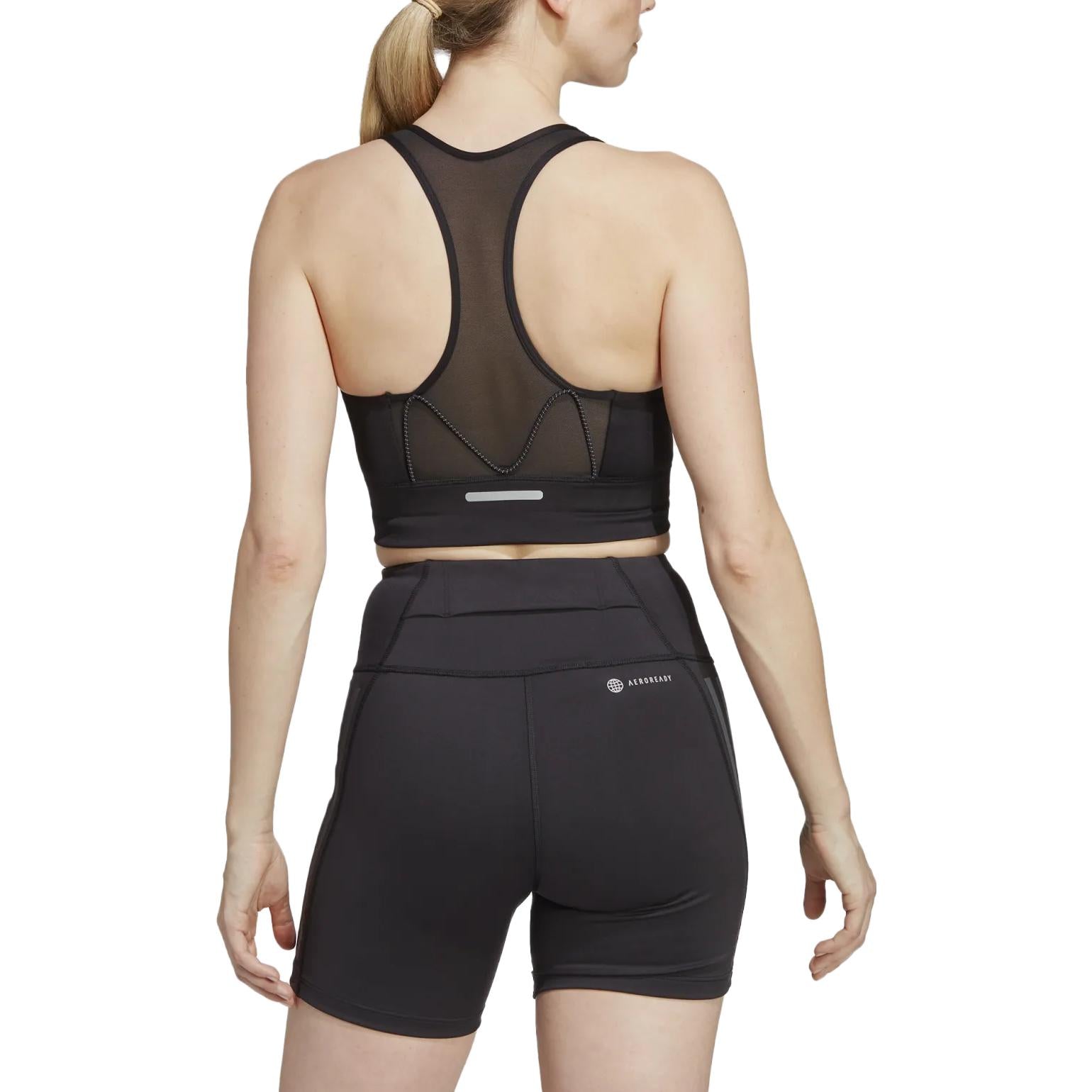 (WMNS) adidas Medium-Support Running Pocket Bra Asia Sizing 'Black' IC8003