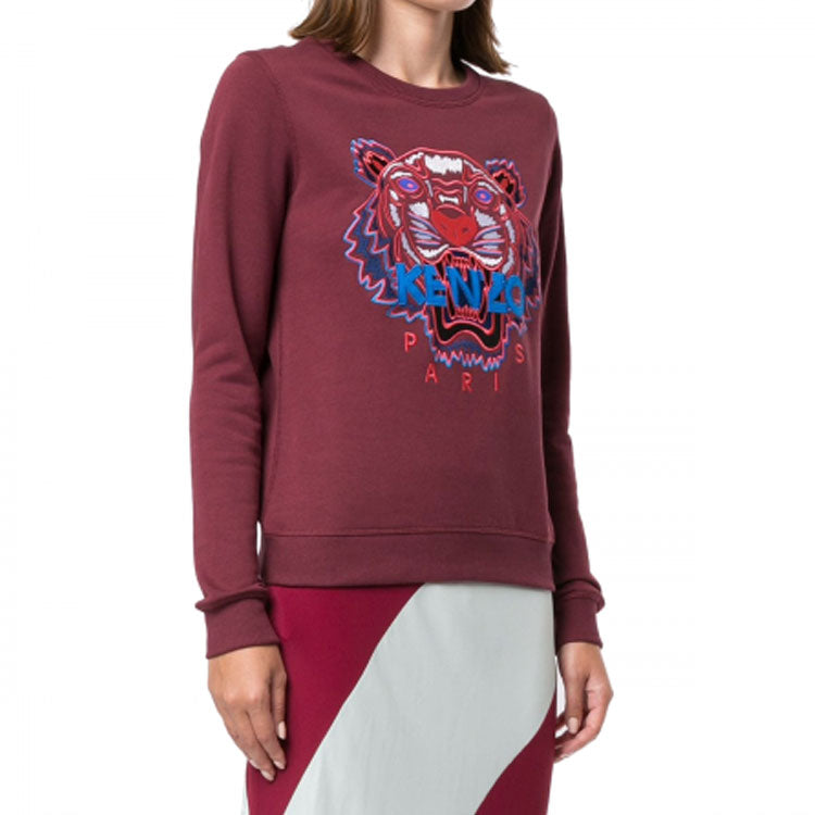 (WMNS) KENZO Tiger Head Pattern Long Sleeves Pullover Hoodie Red F962SW7054XA-23