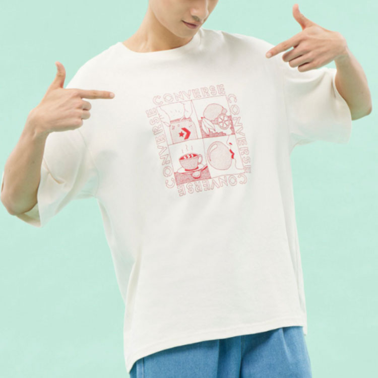 Converse Sensory Graphic T-Shirt Asia Sizing 'White' 10024612-A03