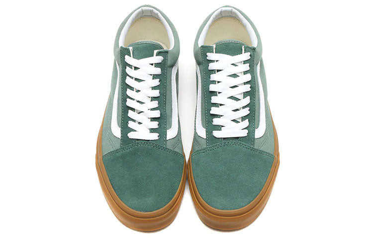 Vans Old Skool Stylish Breathable Wear-Resistant Cozy Low Top Casual Skate Shoes Unisex Green White VN0A38G1Q9V