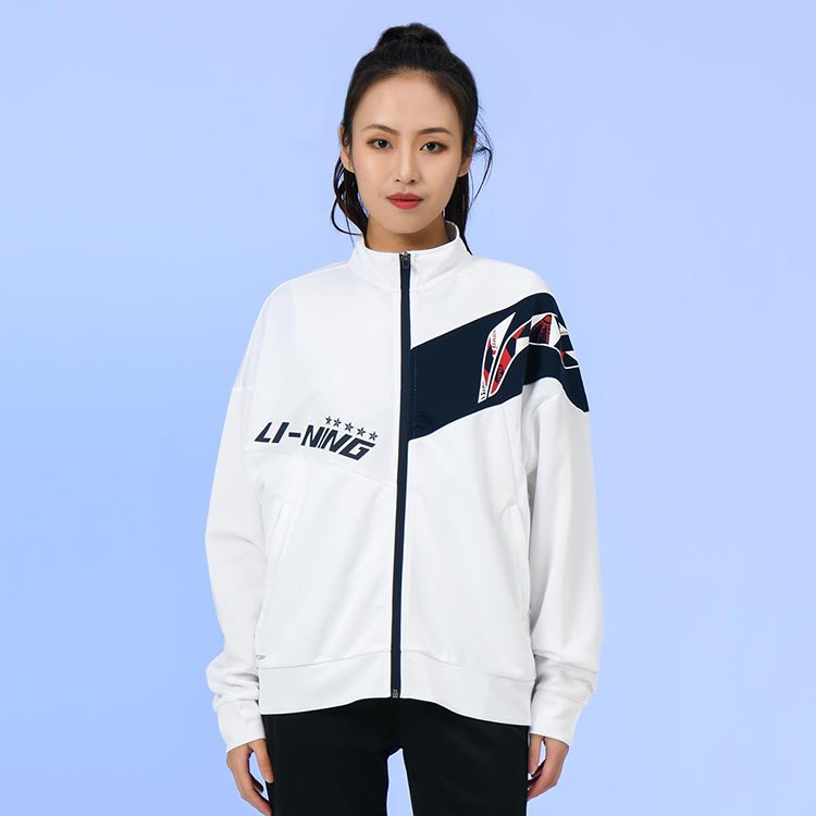 Li-Ning Badminton Series Logo Printing Jacket White AWDS364-2