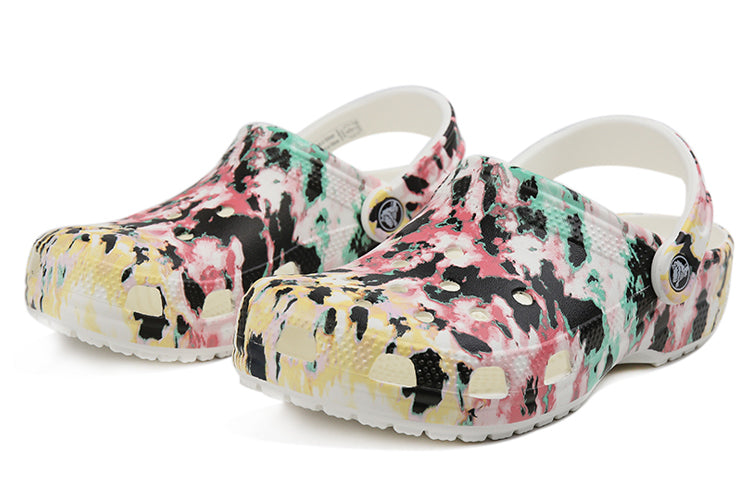 Crocs Classic Pattern Shoe Multi-Color Splicing Unisex 'Black Pink Green' 206479-928