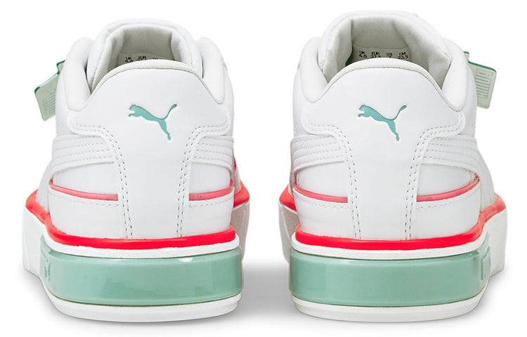(WMNS) PUMA Cali Star Lights Platform Shoes White/Green/Orange 381609-01