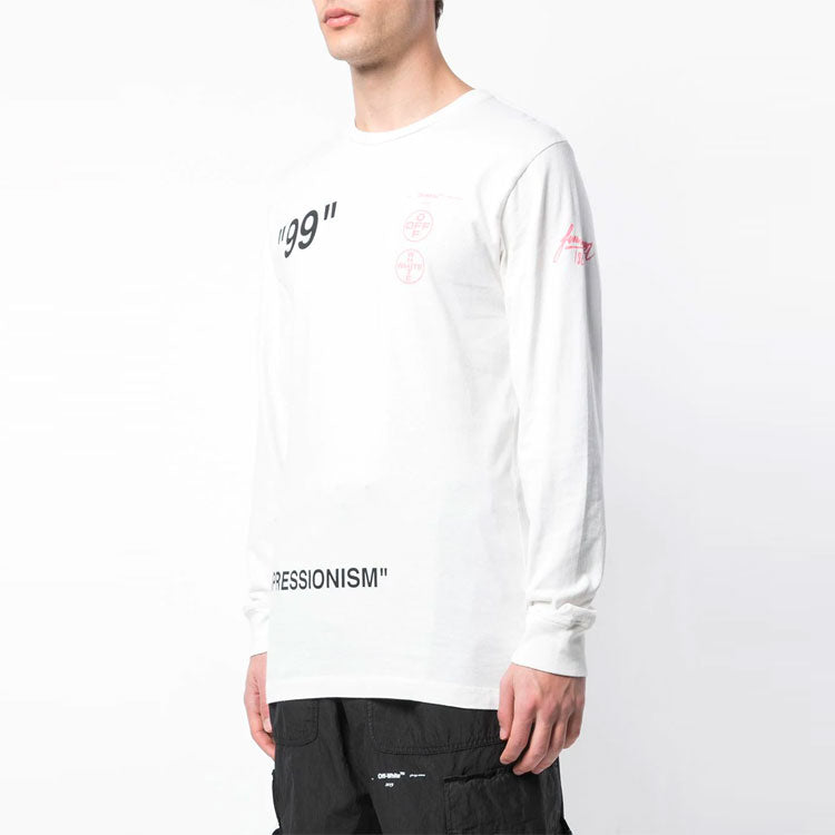 Off-White Pattern Printing Round Neck White OMAB001R191850110288