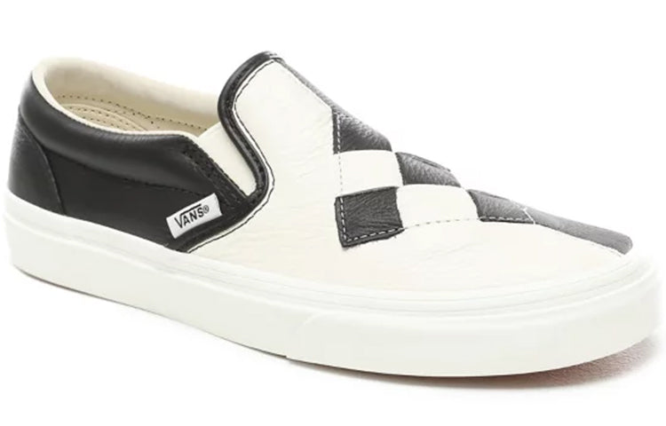 Vans Woven Leather Slip-On 'Black White' VN0A38F7VMW