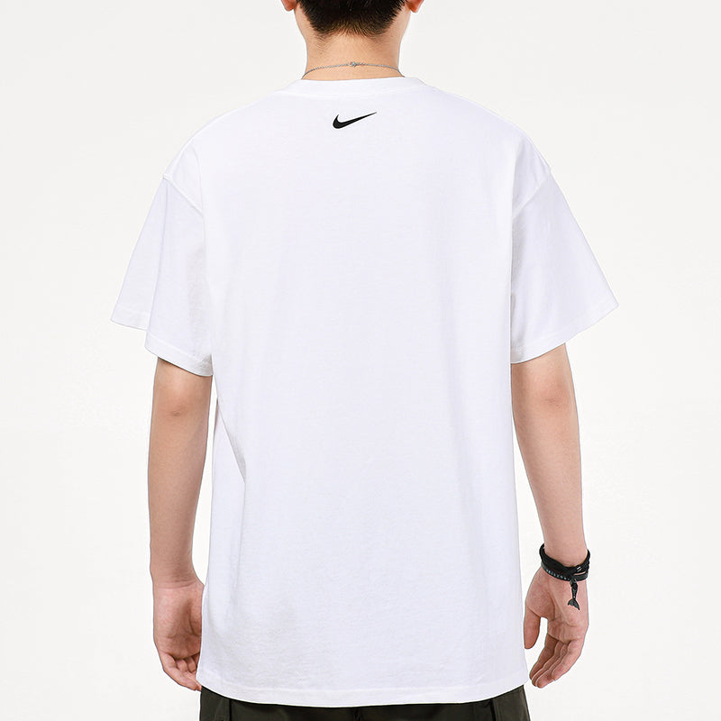 Men's Nike Sports Running Casual Printing Round Neck Short Sleeve White T-Shirt DM7917-100
