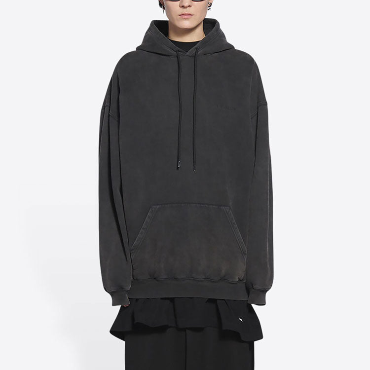 (WMNS) Balenciaga Embroidered Logo Hoodie 'Black' 578135TLVB81146