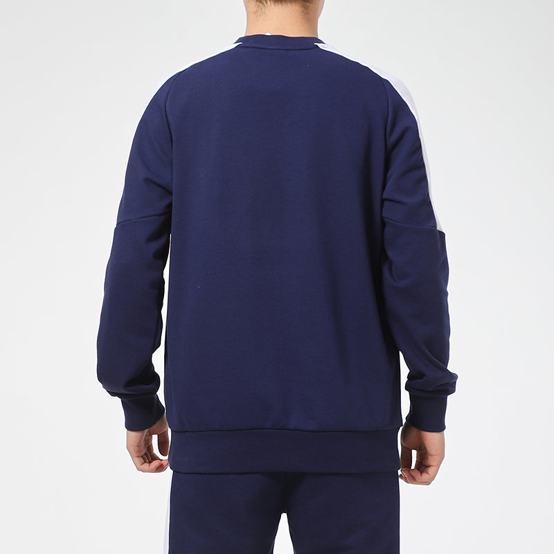 PUMA Splicing Contrasting Colors Printing Logo Round Neck Sports Knit Pullover Navy Blue 588669-06