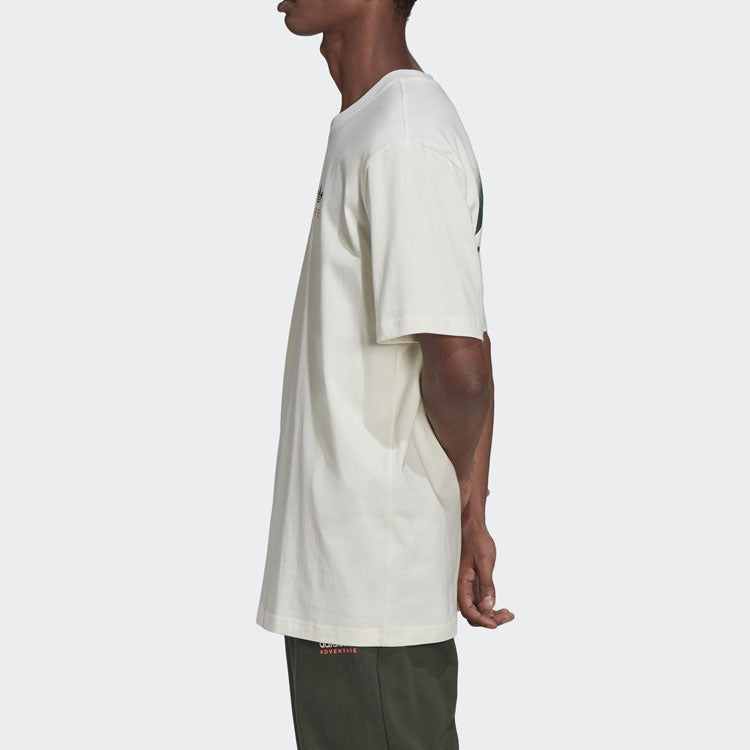 Men's adidas originals Mtn Spr Tee Alphabet Logo Printing Sports Round Neck Short Sleeve White T-Shirt HF4773