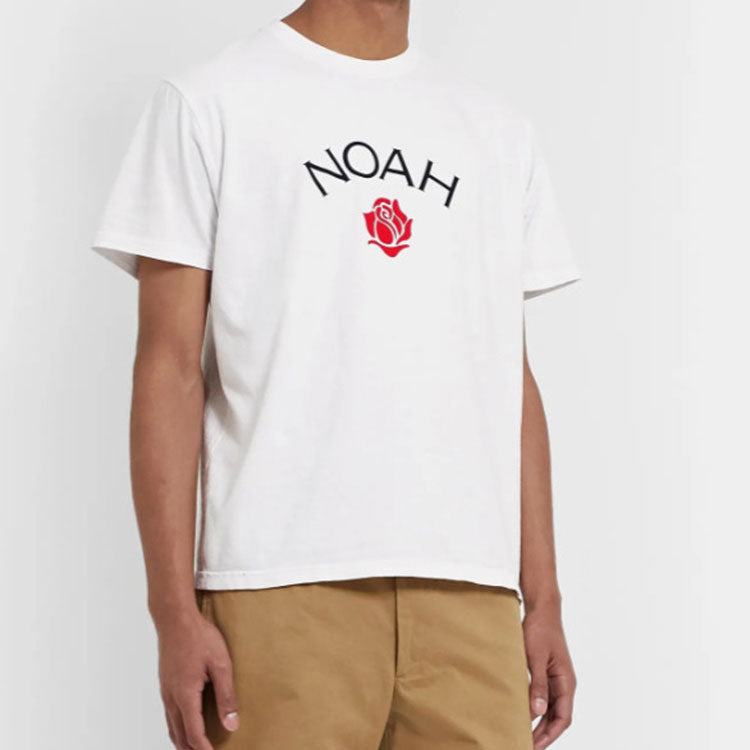 NOAH Nyc x Mr.Porter Recycle Cotton Rose Logo White Mr.Porter Tee KN32FW19WHT