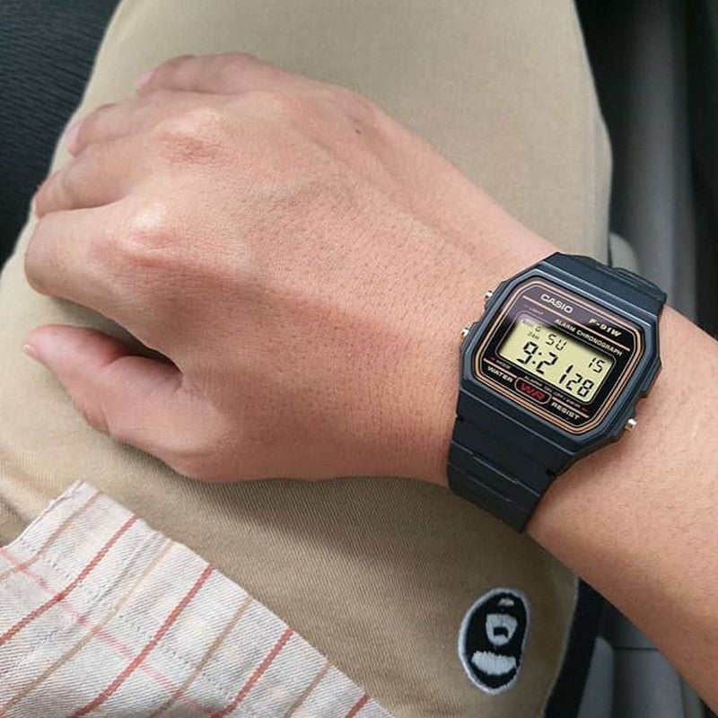 CASIO Classical Vintage Waterproof Unisex Mens Black Digital F-91WG-9